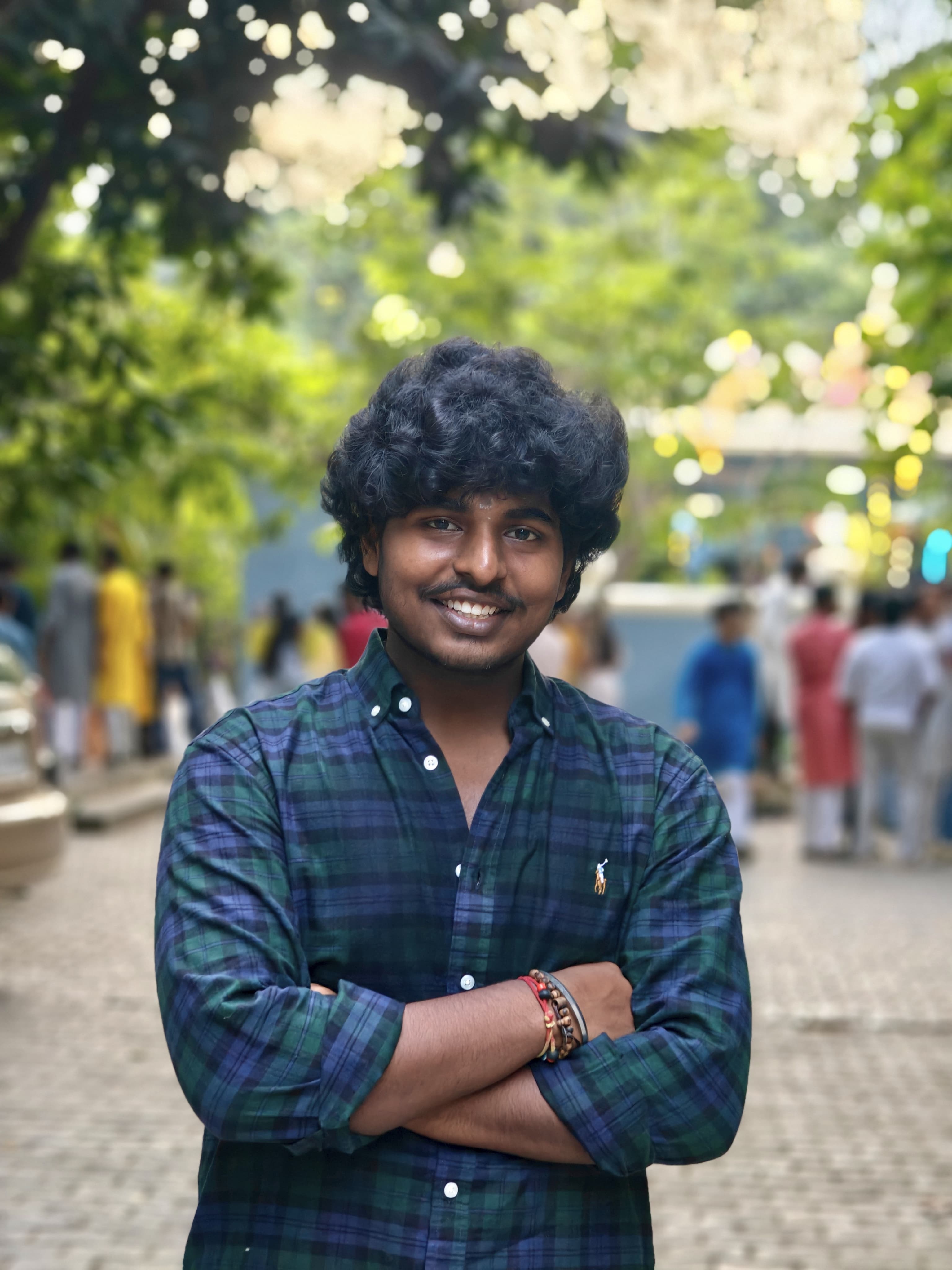 Gowtham Beige Shirt Looking Away