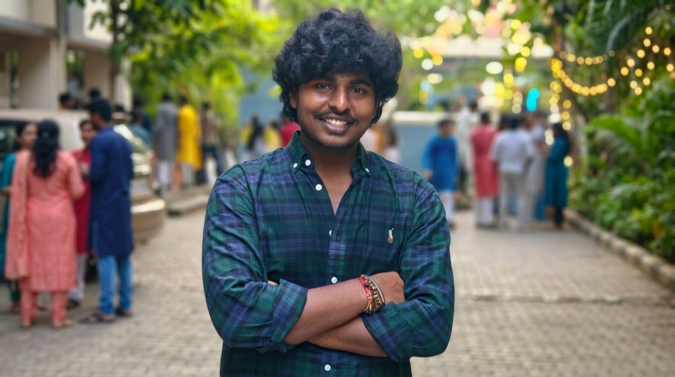 Gowtham Green Plaid Arms Crossed